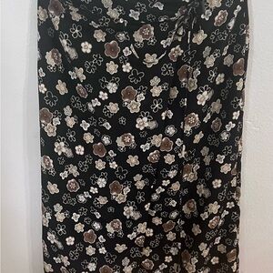 Jonathan Martin Pink and White Wrap Midi Skirt